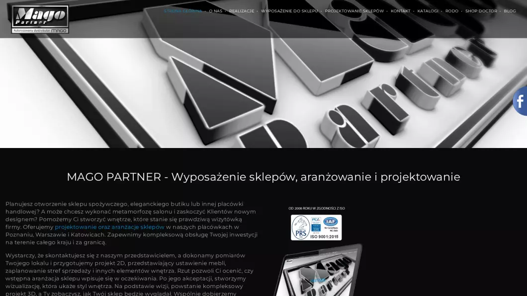 Mago Partner. Projektowanie, aranżacja, wyposażenie sklepów i magazynów - zrzut ekranu